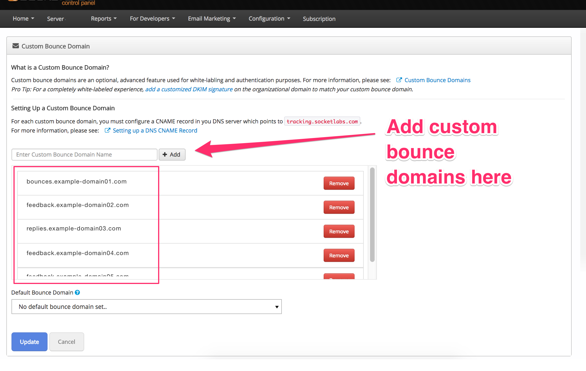Custom Bounce Domains Feature Updated