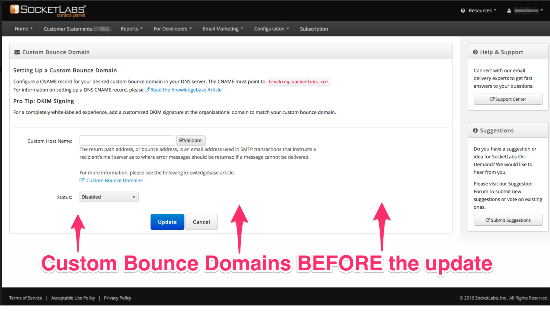 Custom Bounce Domains Before